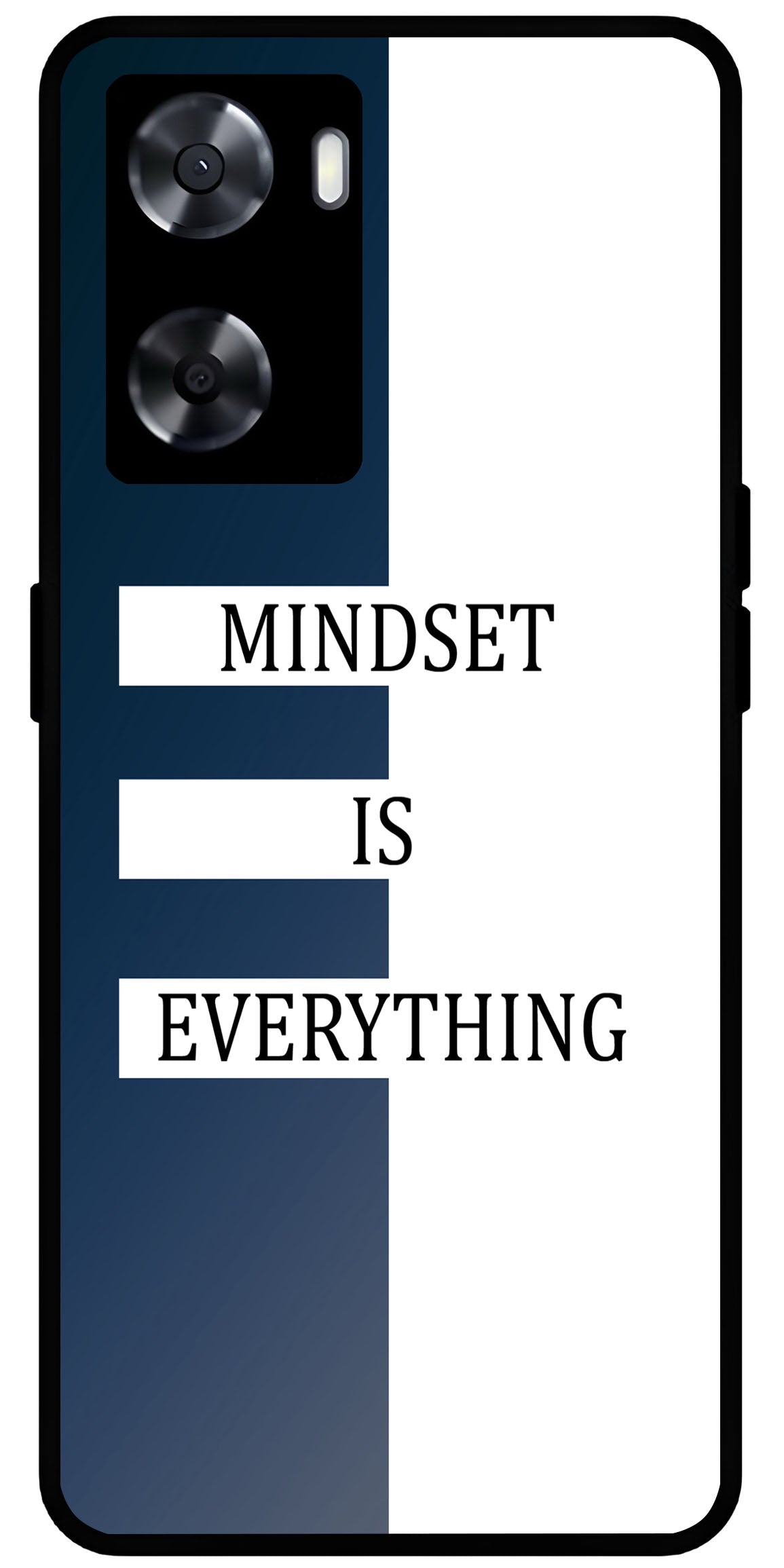 Mindset is Everything Unbreakable Metal Back Case Mobile Cover with 4 Side Protection and Soft TPU Sides for OnePlus Nord N20 SE