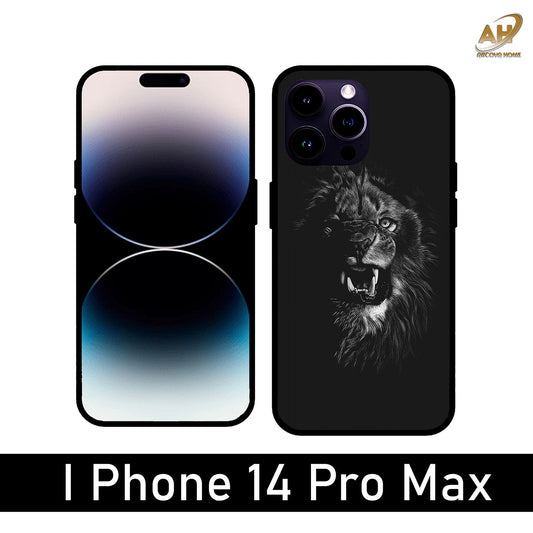 Angry Lion Unbreakable Metal Back Case Mobile Cover with 4 Side Protection and Soft TPU Sides for Apple iPhone 14 Pro Max